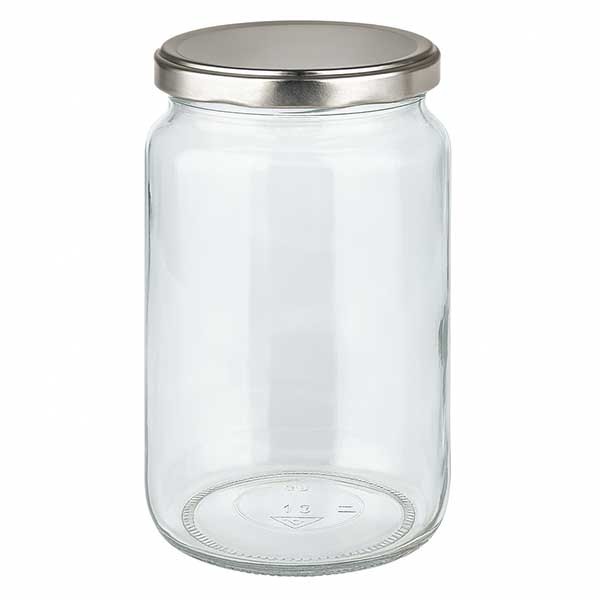 Verre rond 795ml avec couvercle BasicSeal argent UNiTWiST