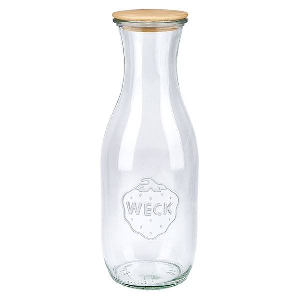 Bouteille de jus de 1062ml WECK RR60 avec couvercle en bois