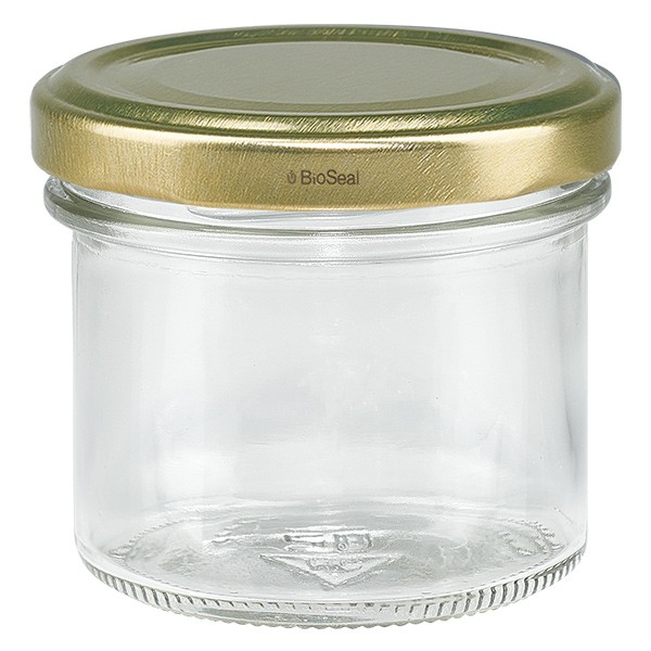 Pot de 125 ml avec couvercle BioSeal doré UNiTWIST