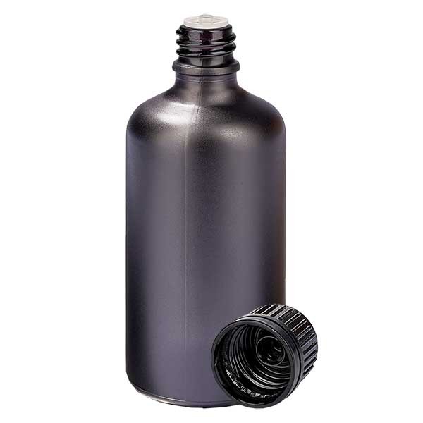 Flacon compte-gouttes 100 ml avec bague d&#039;inviolabilité de 1 mm BlackLine UT18/100 UNiTWIST