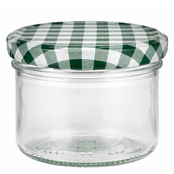 Verre cylindrique 230ml + couvercle BasicSeal vert/blanc