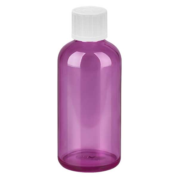 Flacon de 100 ml Bouchon à vis 11 mm blanc Bouchon standard Sécurité enfants PurpleLine UT18/100