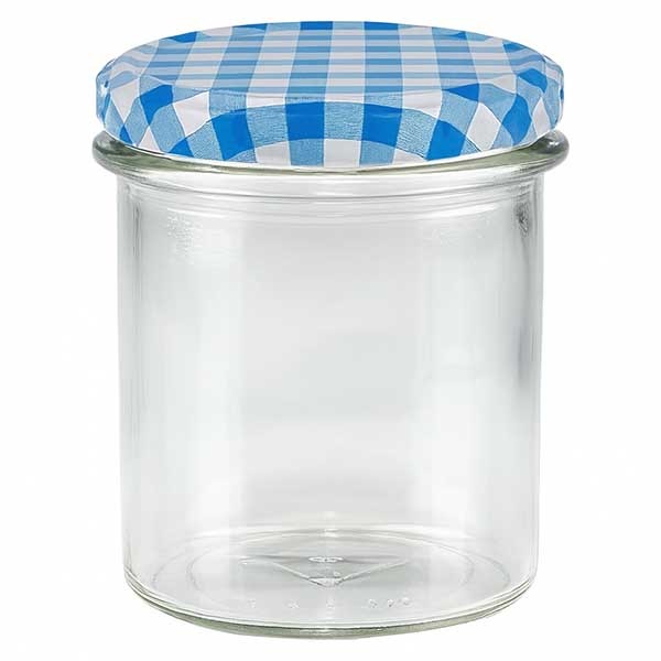Verre plongeant 350ml + couvercle BasicSeal bleu/blanc UNiTWiST