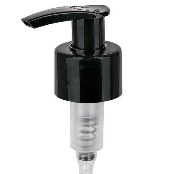 Pompe distributrice noire 28 mm pour flacons médicaux, standard