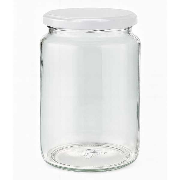 795ml Verre rond avec couvercle BasicSeal blanc UNiTWIST