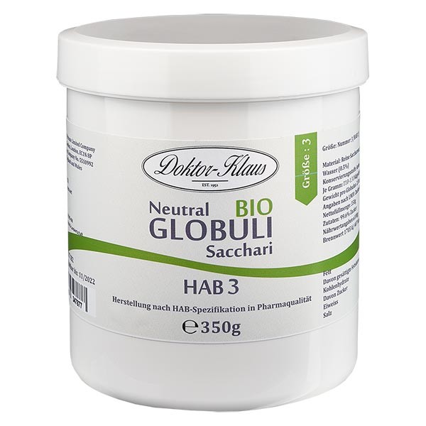 350g globules neutres bio HAB3, 100 % pure saccharose