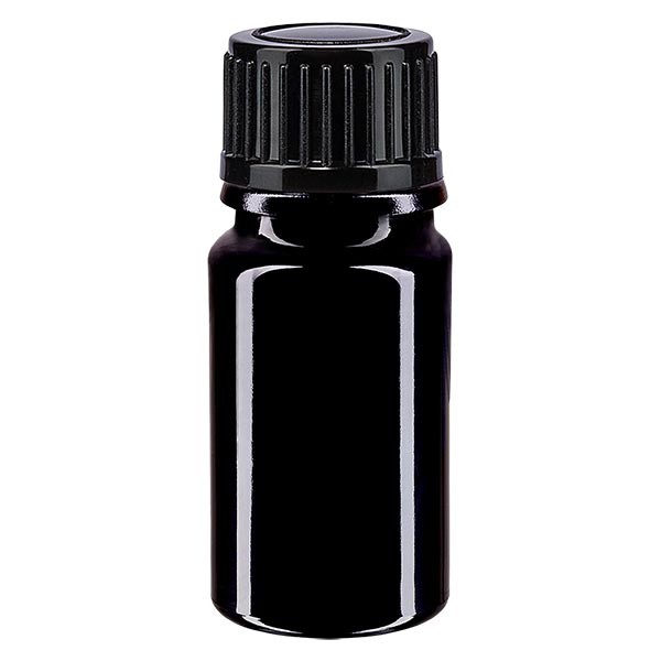 Flacon pharma. violet 5 ml bouch. à vis noir st