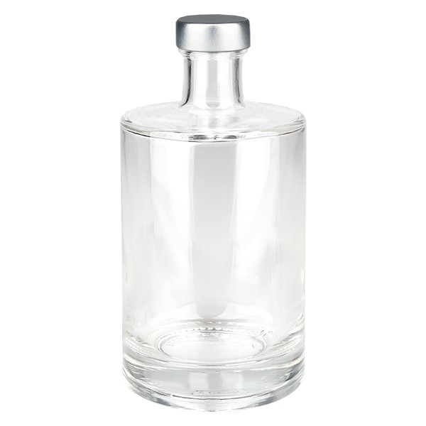 Bouteille en verre de 500 ml « Galileo » + bouchon à vis argenté UNiTWIST®