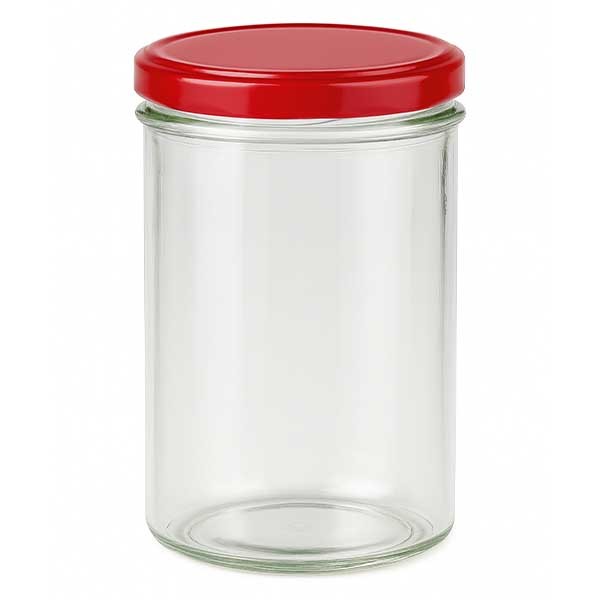 Verre renversé 435ml + couvercle BasicSeal rouge UNiTWIST