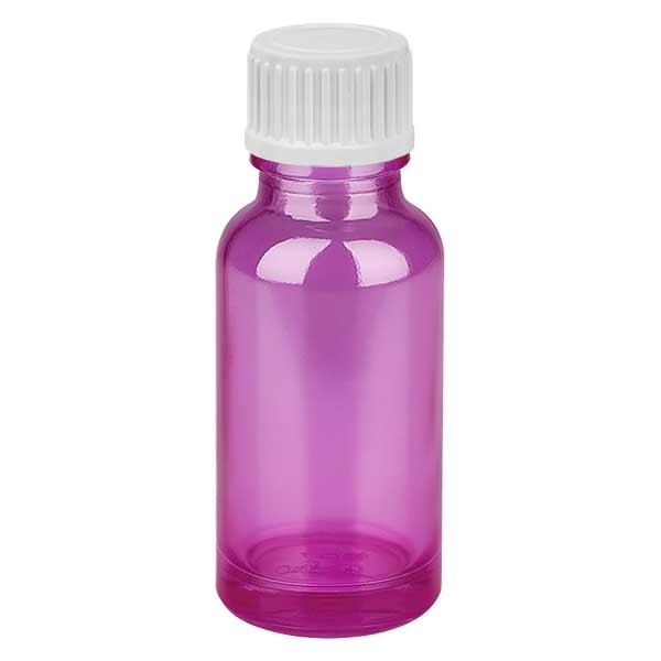 Flacon compte-gouttes 20 ml 0,9 mm blanc avec bouchon standard PurpleLine UT18/20