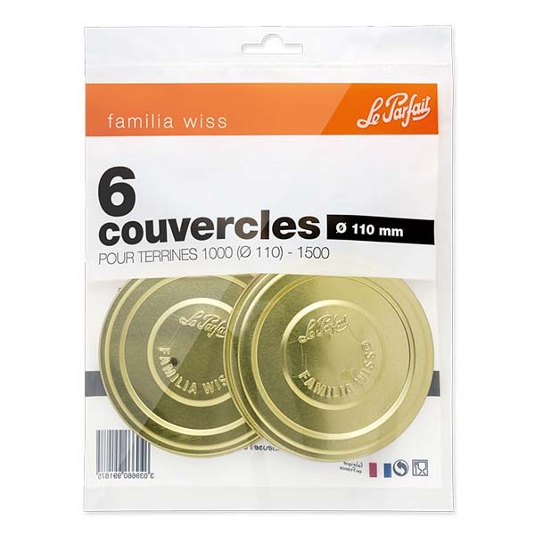 Le Parfait® Familia Wiss 6 couvercles Ø110 mm