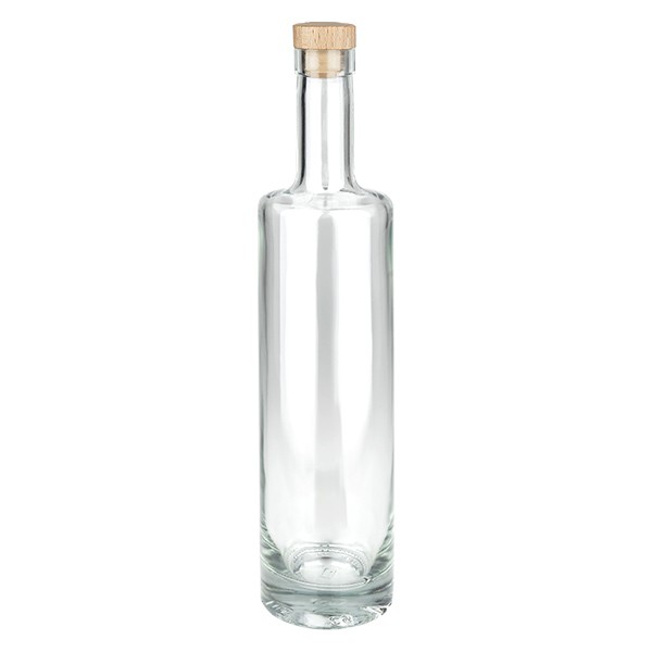 Bouteille en verre de 500 ml « Centurio » avec bouchon en bois UNiTWIST®