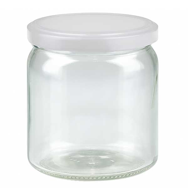 Verre rond 408ml avec couvercle BasicSeal blanc UNiTWIST