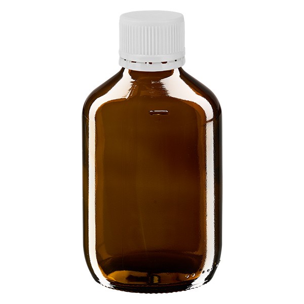 Flacon médical de 200 ml avec bouchon blanc