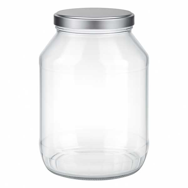 Verre rond 2650ml + couvercle BasicSeal argent mat UNiTWIST