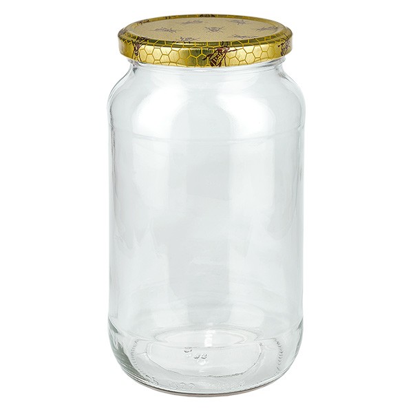 1062ml Verre rond + couvercle BasicSeal Nid d'abeille UNiTWiST