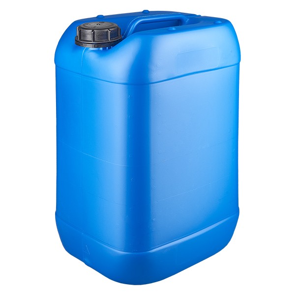 Bidon 25 litres bleu avec bouchon à vis et fermeture inviolable