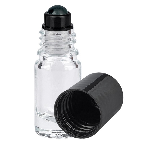 Flacon de déodorant en verre clair 5ml, déo à bille vide