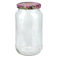 1062ml Verre rond + couvercle BasicSeal décor fleurs UNiTWiST 1062ml Verre rond + couvercle BasicSeal décor fleurs UNiTWiST