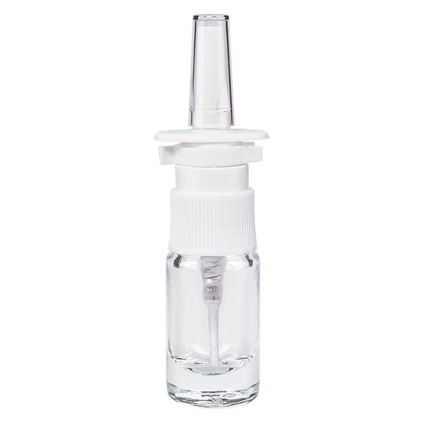 Flacon pharmaceutique clair 5 ml spray nasal blanc standard