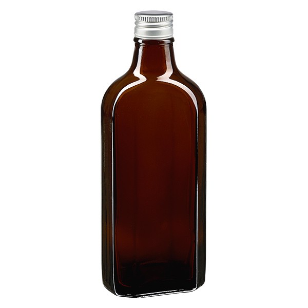 200 ml Meplat marron avec bouchon alu argent PP22