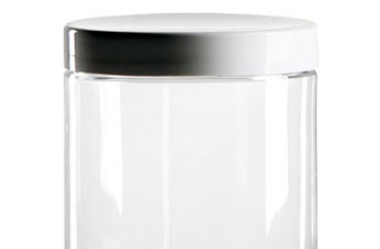 Pot à vis en PET clair 1000 ml avec couvercle blanc