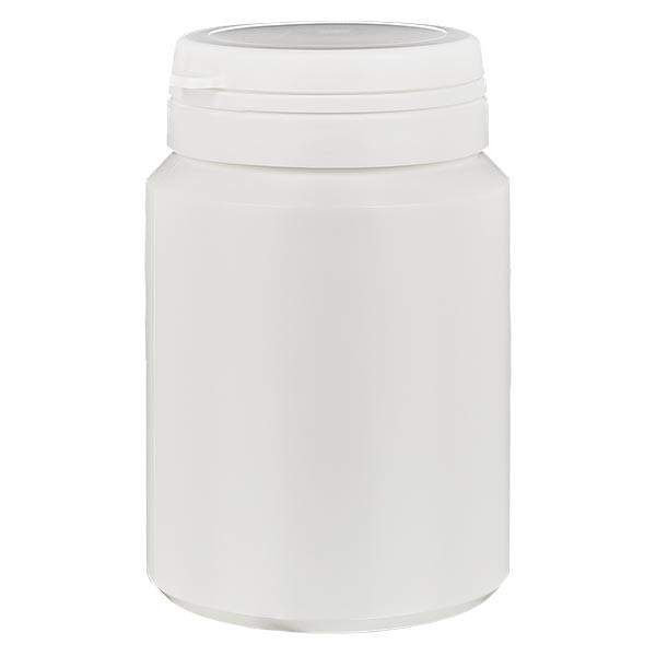 Boîte à comprimés blanche 150ml + Jaycap inviolable blanc