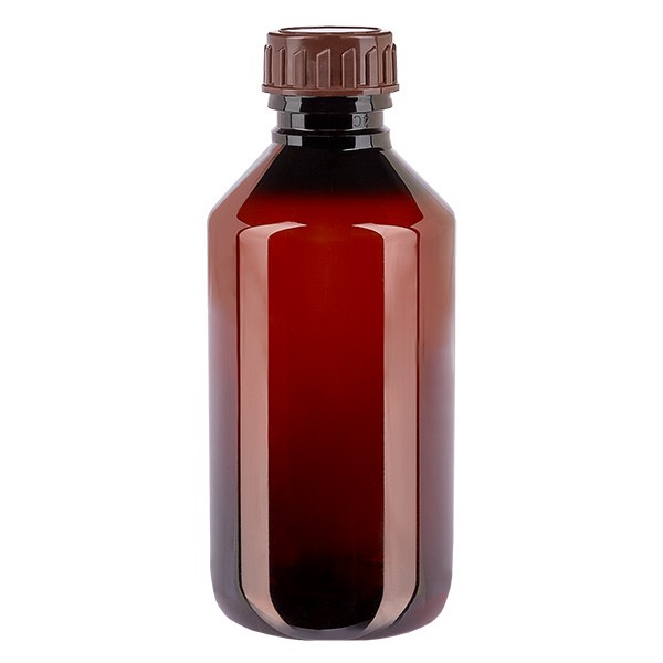 Bouteille PET 250ml avec bouchon marron standard