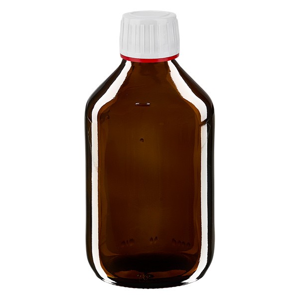 Flacon médical de 250 ml avec bouchon blanc