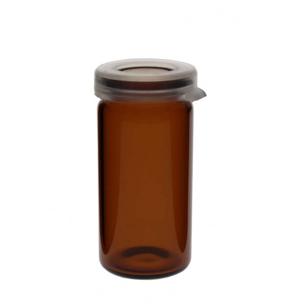 Pot à comprimés 5 ml ambré, avec bouchon à déclic