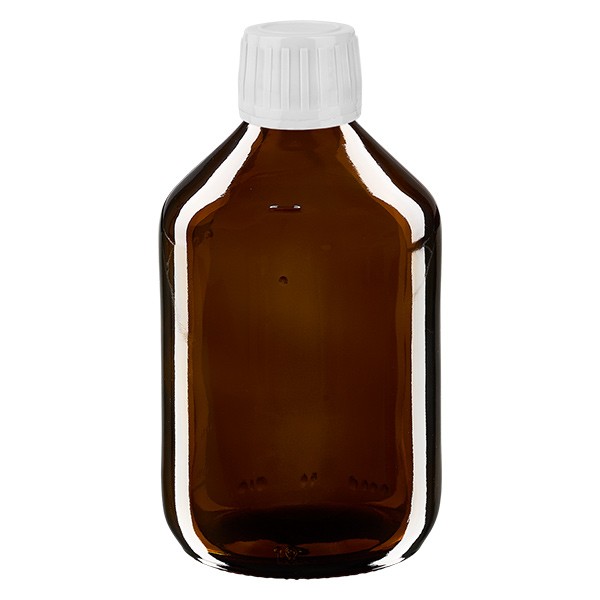 Flacon médical de 300 ml avec bouchon blanc