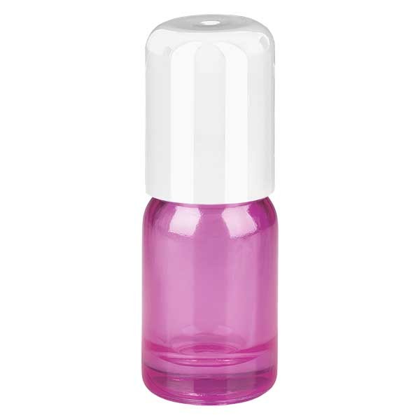 Flacon roll-on blanc de 5 ml avec bouchon standard PurpleLine UT18/5