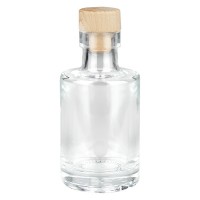 Bouteille en verre 100 ml « Galileo » avec bouchon en bois UNiTWIST® Bouteille en verre 100 ml « Galileo » avec bouchon en bois UNiTWIST®