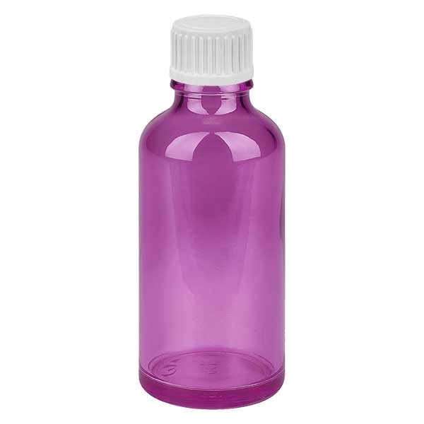 Flacon compte-gouttes 50 ml 0,9 mm blanc avec bouchon standard PurpleLine UT18/50