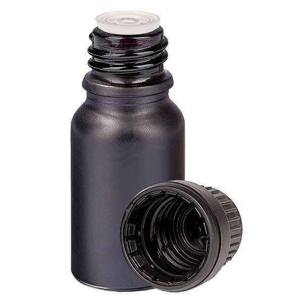 Flacon compte-gouttes 10 ml avec bague d&#039;inviolabilité de 2 mm BlackLine UT18/10 UNiTWIST