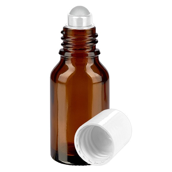 Flacon de déodorant en verre ambré 30 ml, déo à bille vide