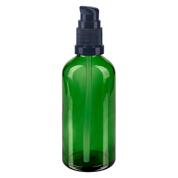 Flacon compte-gouttes vert 100 ml avec spray nasal blanc