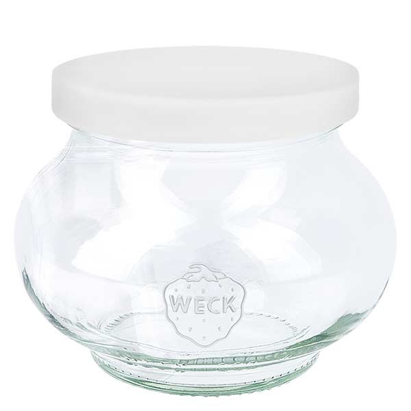 Bocal décoratif 220 ml WECK RR60 avec couv. en silicone blanc