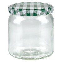 Verre rond 408ml + couvercle BasicSeal vert/blanc UNiTWIST Verre rond 408ml + couvercle BasicSeal vert/blanc UNiTWIST
