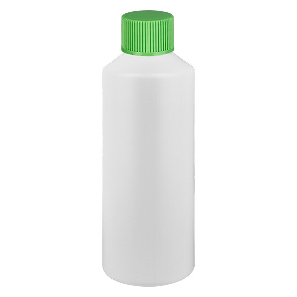 Flacon cylindrique en PET blanc 100 ml, S20x3, sans bouchon