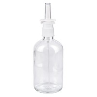 Flacon compte-gouttes clair 100 ml avec spray nasal blanc Flacon compte-gouttes clair 100 ml avec spray nasal blanc
