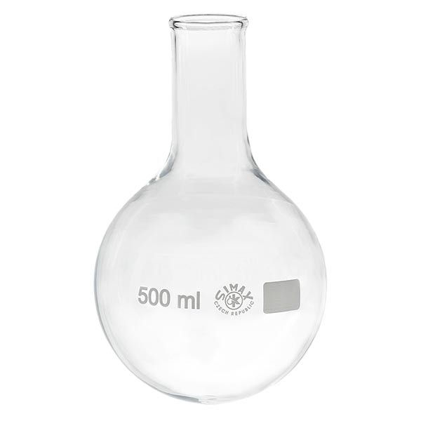 Ballon 500 ml à col étroit en borosilicate avec bord évasé