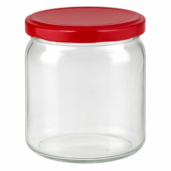 408ml verre rond + couvercle BasicSeal rouge UNiTWIST