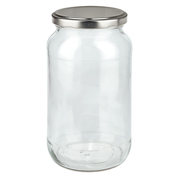 1062ml Verre rond avec couvercle BasicSeal argent UNiTWiST