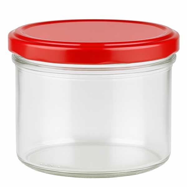 Verre cylindrique 230ml + couvercle BasicSeal rouge UNiTWIST