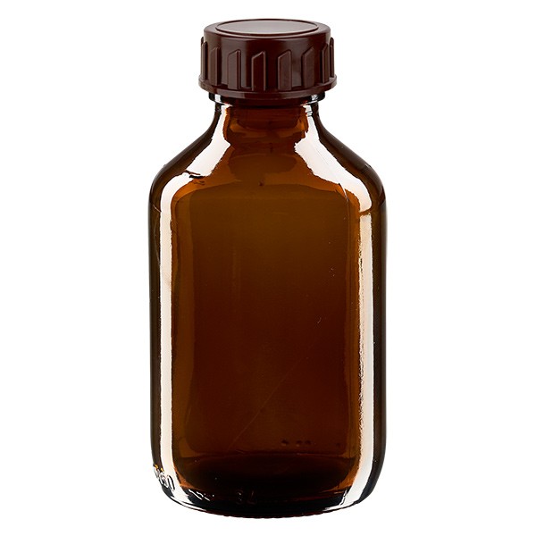 Flacon médical de 150 ml avec bouchon marron