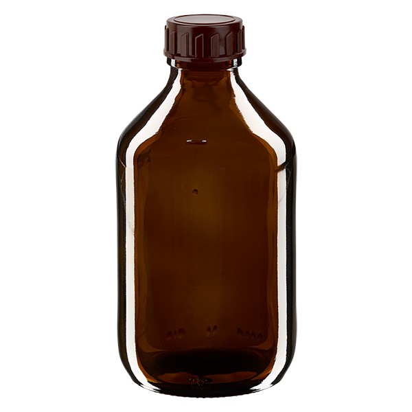 Flacon médical de 250 ml avec bouchon marron