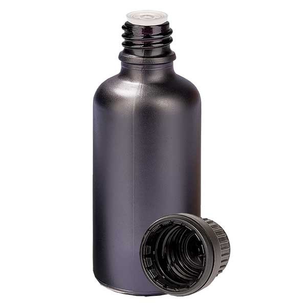 Flacon compte-gouttes 50 ml avec bague d&#039;inviolabilité de 2 mm BlackLine UT18/50 UNiTWIST