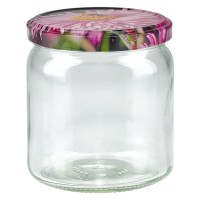 Verre rond 408ml + couvercle BasicSeal décor fleurs UNiTWiST Verre rond 408ml + couvercle BasicSeal décor fleurs UNiTWiST