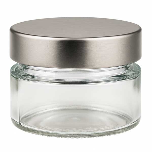 Verre rond 80ml + couvercle BasicSeal argent profond UNiTWiST